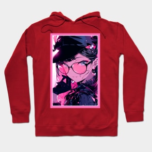 Aesthetic Anime Girl Pink Rosa Black | Quality Aesthetic Anime Design | Premium Chibi Manga Anime Art Hoodie